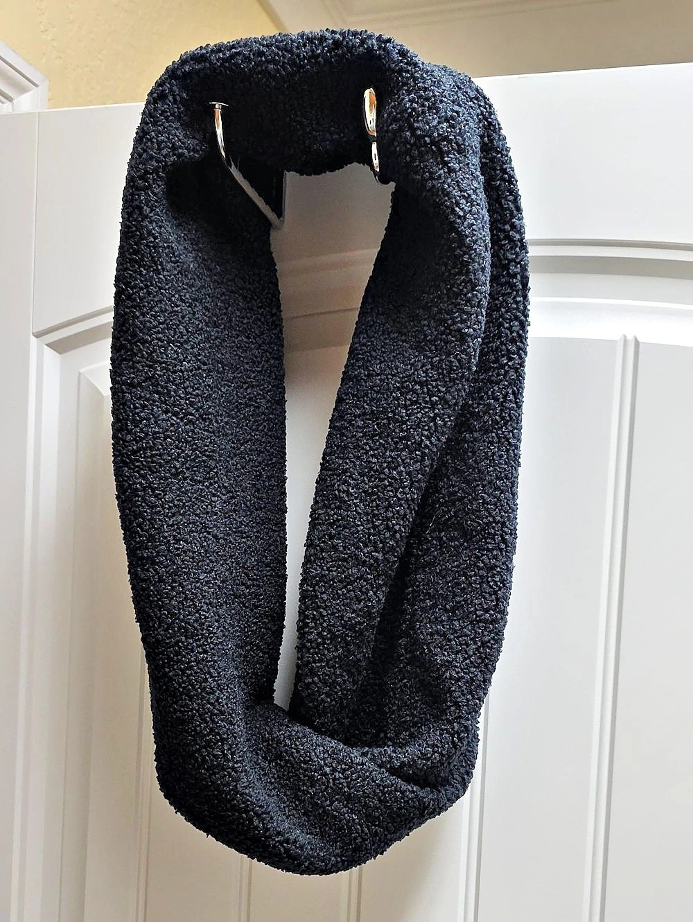 Black Faux Fur Cozy Infinity Scarf